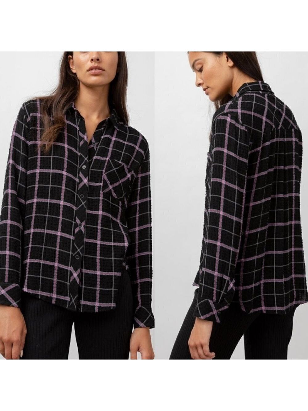 Rails | Dutton Plaid Shirt In Onyx Blue Ruby